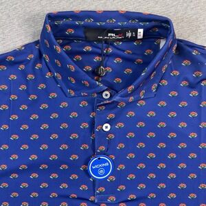 Ralph Lauren RLX Golf Polo Shirt Men's XL Royal AOP Floral Wicking Performance